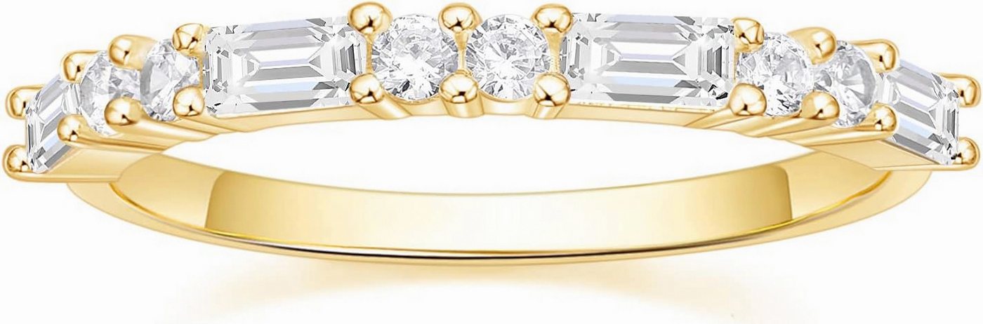 Jumpeak Verlobungsring 585 Gold, rechteckige und runde, schmale, stapelbare Ewigkeitsringe, Kommunion Geschenk,Hochzeitsband,Hochzeitsgeschenk von Jumpeak
