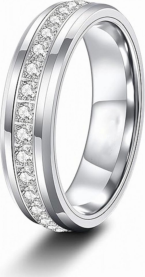 Jumpeak Verlobungsring 585 Gold, rundgeschliffener Diamant aus Laborzucht, 6 mm Herrenring, Ewigkeitsring mit Diamanten, Geschäft, Geburtstag, Verlobungsgeschenk von Jumpeak