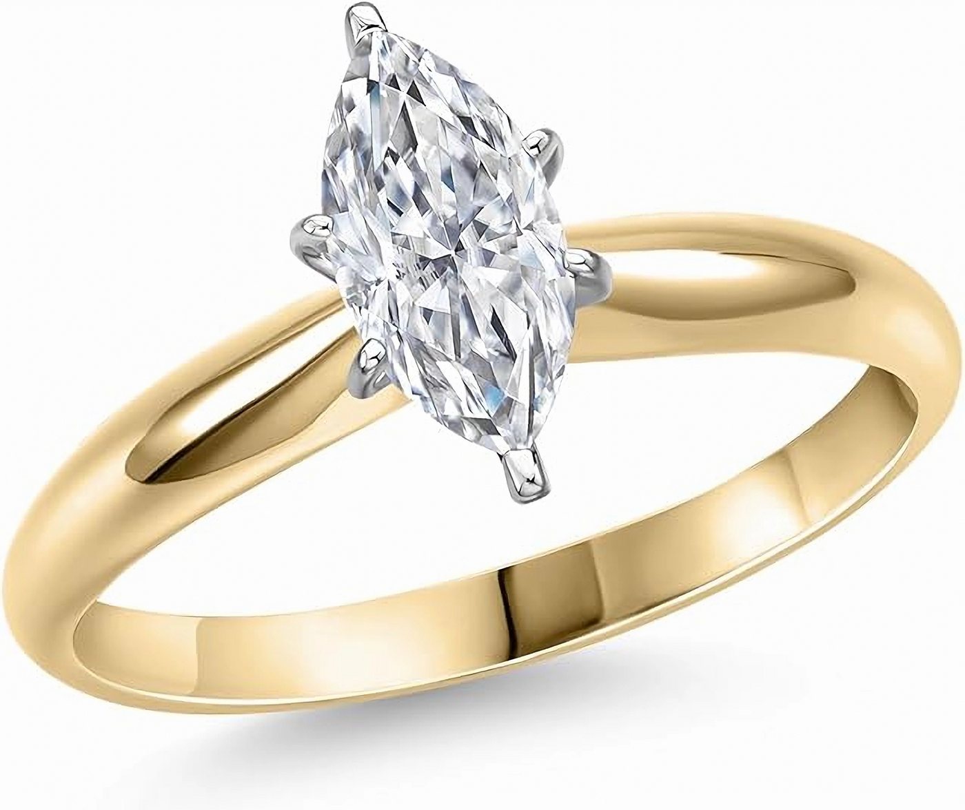 Jumpeak Verlobungsring 585er Gold, 2 Karat im Labor Pferdeauge, Damen-Ehering, D, VS1,2EX,IGI-Zertifikat,ring damen,geschenk von Jumpeak