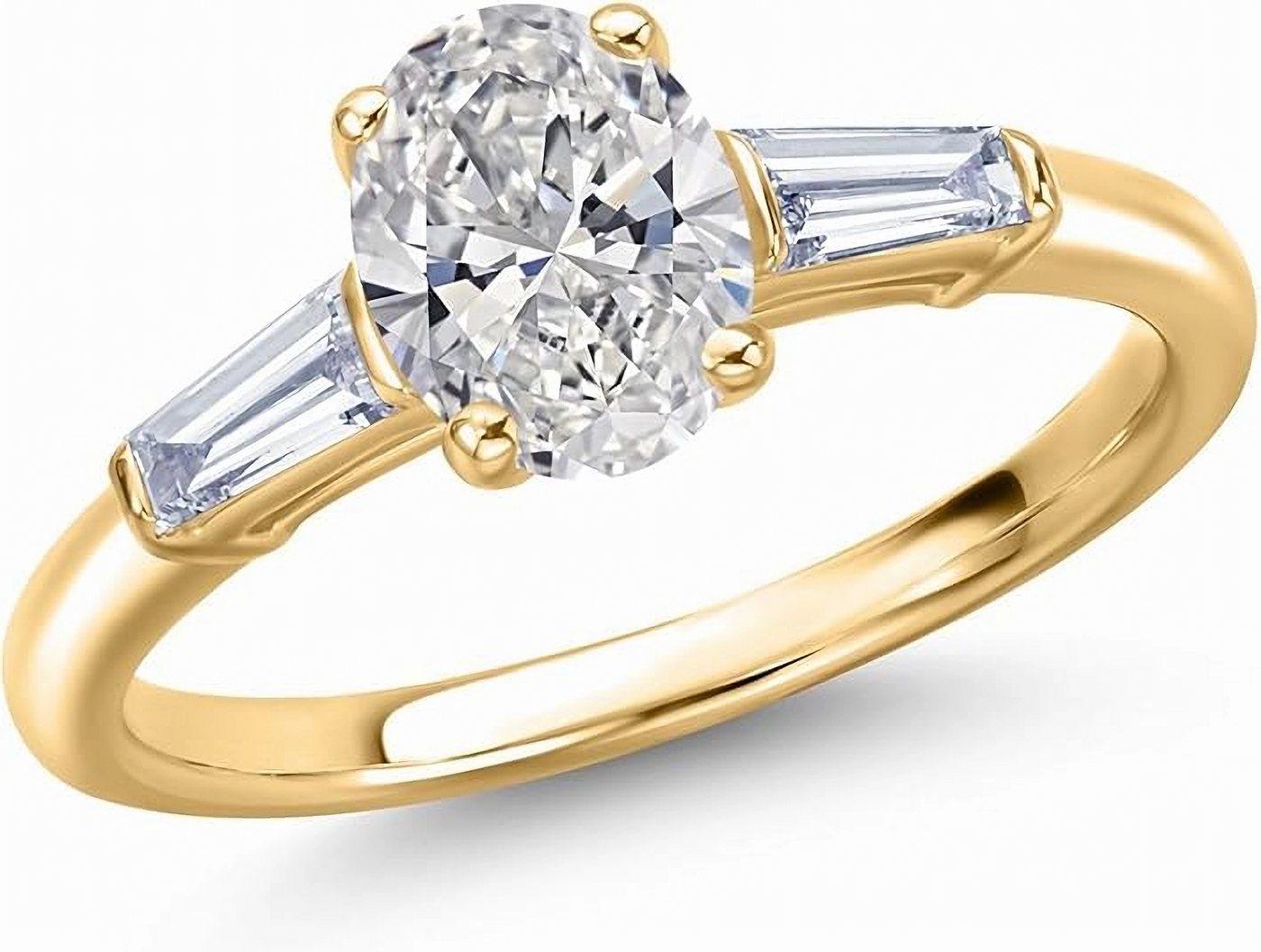 Jumpeak Verlobungsring E,VS1, 14-Karat-Goldfassung,1ct-Diamant im Ovalschliff, IGI(elegante Geschenkbox) Ideal als Hochzeits- und Jubiläumsgeschenk von Jumpeak