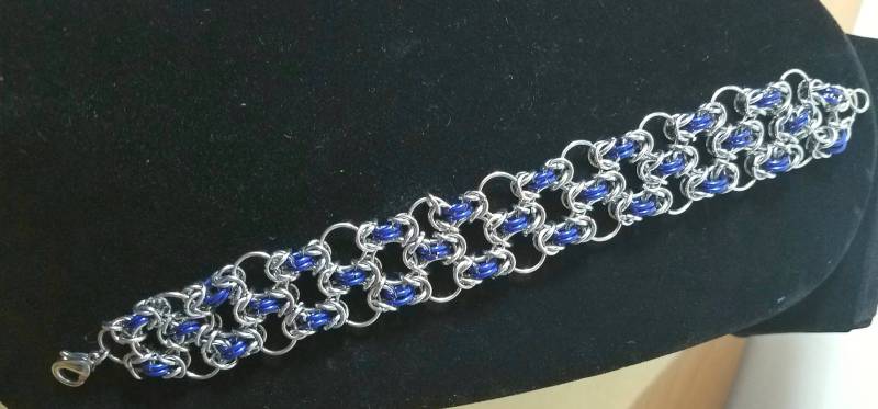 Chainmaille Edelstahl & Anodizer Aluminium Armband von JumpinJewelryStore