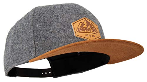 Jumping Bird Baseball Cap Unisex Dufourspitze • Outdoor Snapback Cap • Individuell verstellbar und leicht abwaschbar • Kappe aus Filz Grau von Jumping Bird