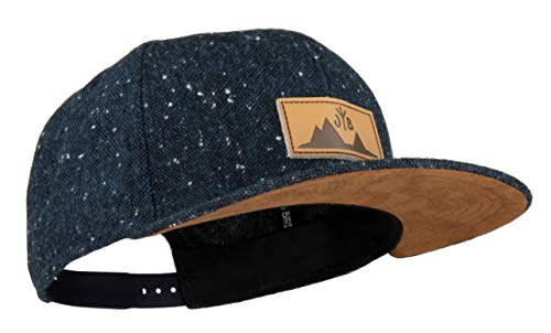 Jumping Bird Baseball Cap Unisex Eiger • Outdoor Snapback Cap • Individuell verstellbar und leicht abwaschbar • Kappe aus 90% Wolle Blau von Jumping Bird