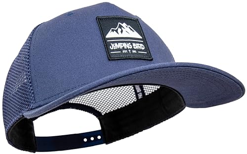 Jumping Bird Trucker Cap (Dunkelblau) • Mesh Cap für Herren & Damen • Retro Style Kappen • Netzcap atmungsaktiv von Jumping Bird