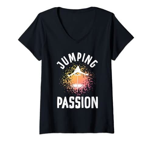Damen Jumping Passion | Trampolin Sport | Jumping Fitness T-Shirt mit V-Ausschnitt Damen Jumping Passion | Trampolin Sport | Jumping Fitness T-Shirt mit V-Ausschnitt von Jumping Passion Trampoline Jumping Fitness Gift