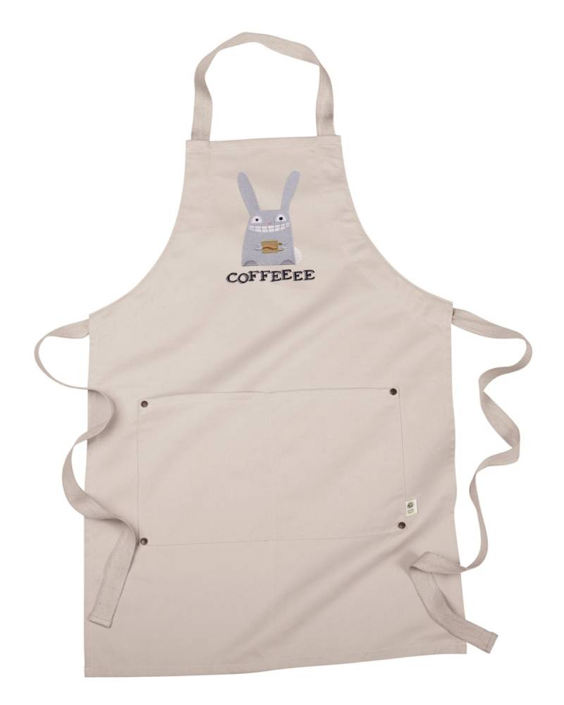Lustiges Häschen Kaffeeschürze, Servierschürze, Barista Schürze, Kaffeehäschen Bestickte 8 Unzen Bio-Baumwolle, Schürze Aus Recyceltem Polyester von JumpingJackalope