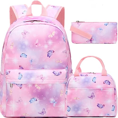 Jumpopack Rucksack Teenager Mädchen Kinderrucksäcke Schulrucksack Rucksack Schule Mädchen Schulrucksack Set Rucksack mit Schmetterling von Jumpopack