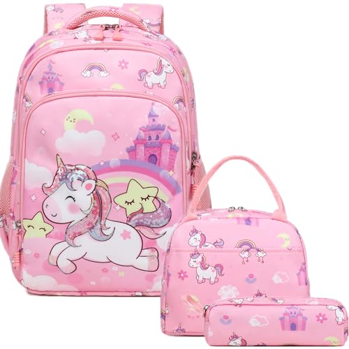 Jumpopack Rucksack für Mädchen Schulranzen-Set für Kinder schultaschen Schultasche Mädchen Rucksäcke Set für Schule 1-3 Klasse von Jumpopack