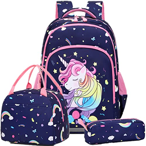 Jumpopack Schulranzen Set Mädchen Grundschulrucksack Rucksäcke für Kinder Schultaschen Mädchen Kinderrucksack mit Brustgurt von Jumpopack