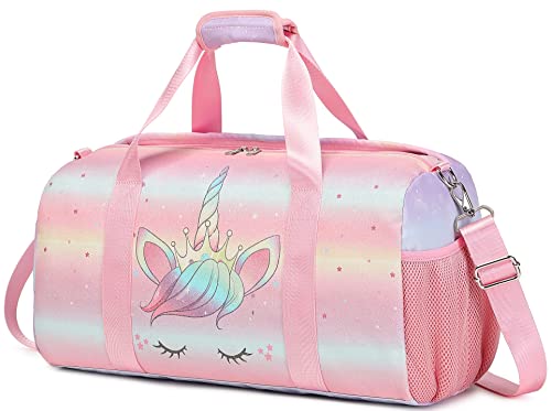 Schwimmtasche Kinder Reisetasche Kinder Sporttasche mit Schuhfach und Nassfach Trainingstasche Weekender Bag Tanztasche von Jumpopack
