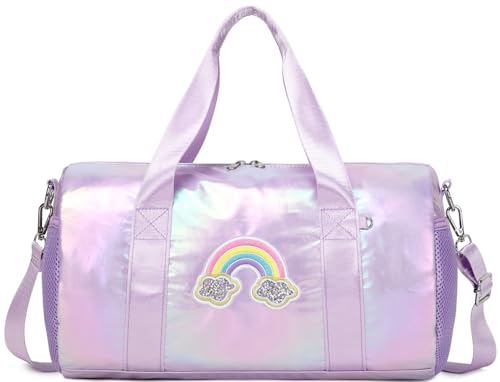 Jumpopack Kinder Mädchen Tanztasche Ballett Tasche Handtasche Mädchen Geschenk mit Nassfach - Regenbogen Violett, Polyester, 35.7 x 21 x 8.26 cm von Jumpopack