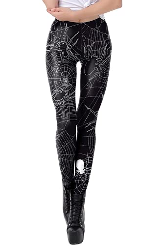 Jumppmile Damen 3D Digitaldruck Hohe Taille Workout Yoga Leggings Größe S-4XL, schwarz, X-Groß von Jumppmile