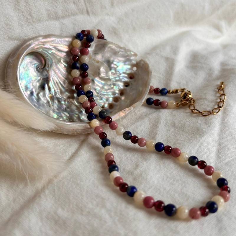 Kamelie - Bunte Edelsteinkette, Wahlweise Mit Anhänger, Sommer Halskette, Heilsteinschmuck Kamelie - Bunte Edelsteinkette, Wahlweise Mit Anhänger, Sommer Halskette, Heilsteinschmuck von JunaHandgemachtDE