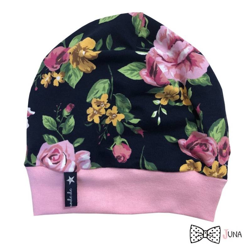 Bündchenmütze "Scentedrose" | Wendebeanie Beanie Mütze Loops Passend Im Shop Juna Kindermode Eule Fuchs Igel Reh Rosen Tiere Rose von JunaKindermodede