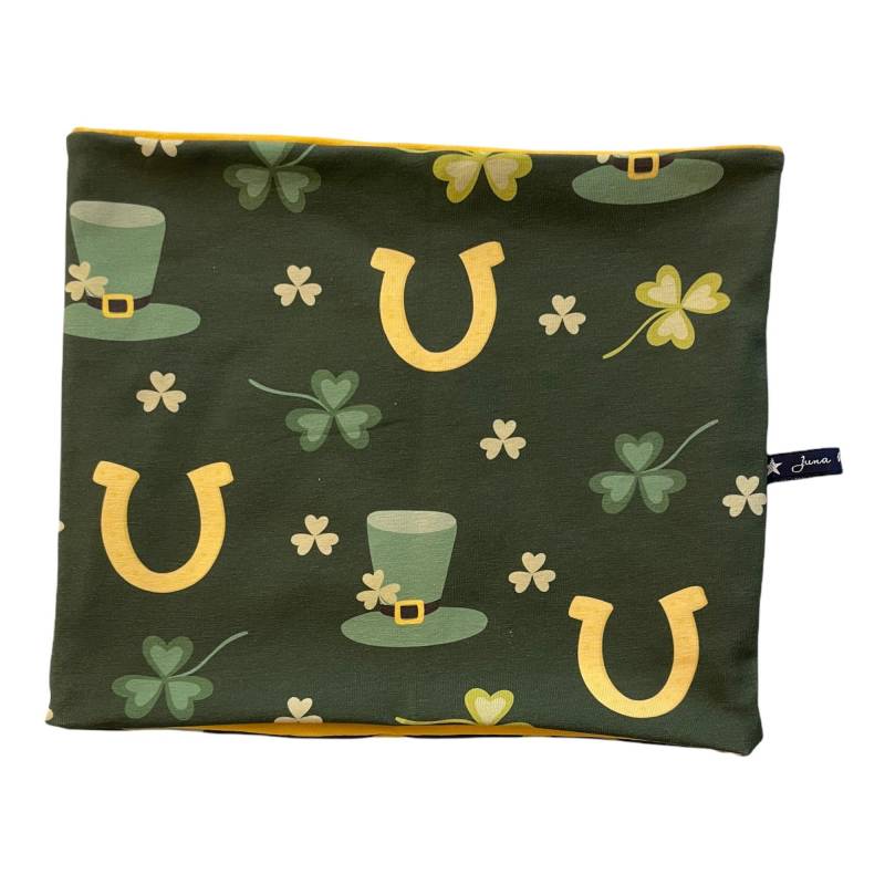 Loopschal "Luckycharms" Hufeisen Hut Glücksbringer Grün Gelb | Loop Schal Tuch Beaniemütze Passend Im Shop Juna Kindermode von JunaKindermodede
