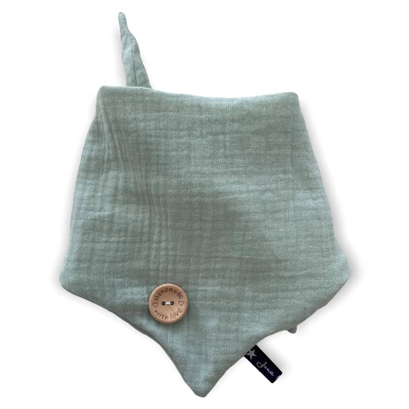 Musselintuch "Mint" Altgrün Pastell Unifarben Dreieckstuch Tuch Loop Halstuch Baby Kind Kleinkind Musselin Double Gauze von JunaKindermodede
