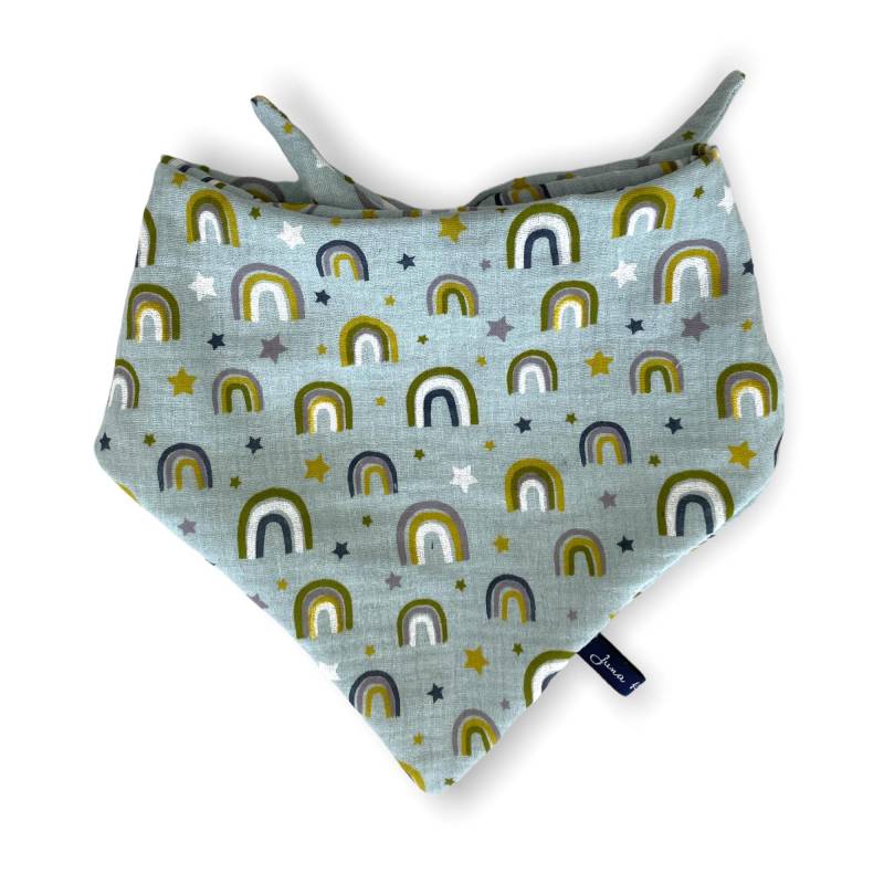 Musselintuch Sternchen Regenbogen Mint Gelb Türkis Schal Einfarbig Dreieckstuch Tuch Loop Halstuch Baby Kind Kleinkind Musselin Double Gauze von JunaKindermodede