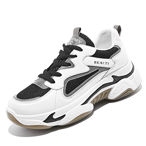Mode lässig Frauen Chunky Sneakers Schnürung Atmungsaktive Mesh Damen Sportschuhe rutschfeste Dämpfungsplattform Outdoor-Leichtathletik von Jundao