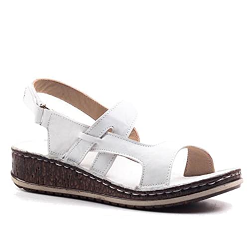 Sommer Keilabsatz Round Toe Soft Bottom Damen Sandalen Leichte rutschfeste Polsterung Wanderschuhe Casual Comfort Damen Sandalen von Jundao
