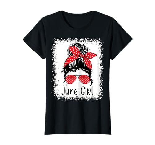 June Girl Bandana, gepunktet, Rot T-Shirt June Girl Bandana, gepunktet, Rot T-Shirt von June Girl Birthday Messy Bun Clothing Co