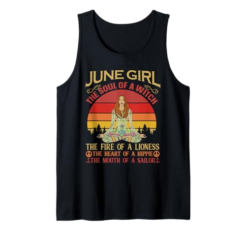 June Girl Meditation Yoga Lustige Qualities Retro Vintage Tank Top June Girl Meditation Yoga Lustige Qualities Retro Vintage Tank Top von June Girl Hippie Vibes Retro Vintage Birthday