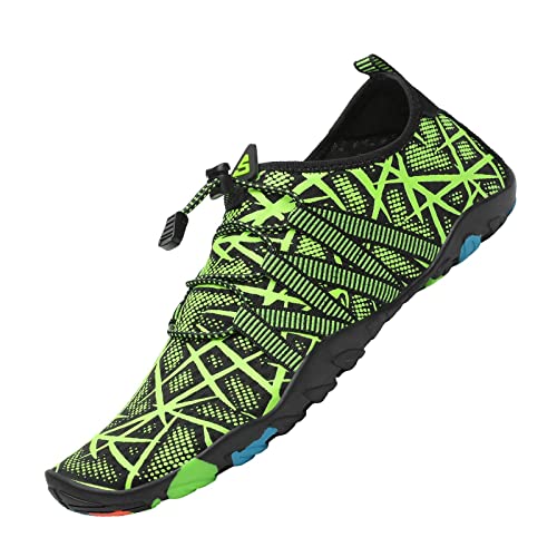 SAGUARO Badeschuhe Herren Damen Wasserschuhe Unisex Schwimmschuhe Atmungsaktiv rutschfest Schnell Trocknend Surfschuhe Outdoor Sport Chartreuse 36 EU von SAGUARO