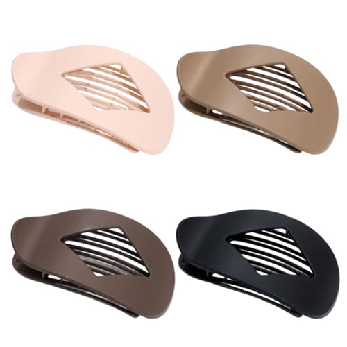 Flache Haarspange for Damen Französische flache Haarklammer Flach Flat Claw Clip Einfache Elegante Entenschnabel Haarspange Rutschfestes Bonbonfarbene Flach Hair Clip von Junerain