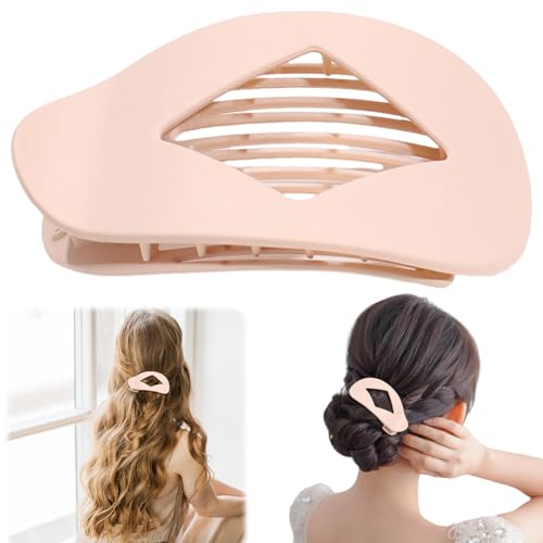 Flache Haarspange for Damen Französische flache Haarklammer Flach Flat Claw Clip Einfache Elegante Entenschnabel Haarspange Rutschfestes Bonbonfarbene Flach Hair Clip von Junerain