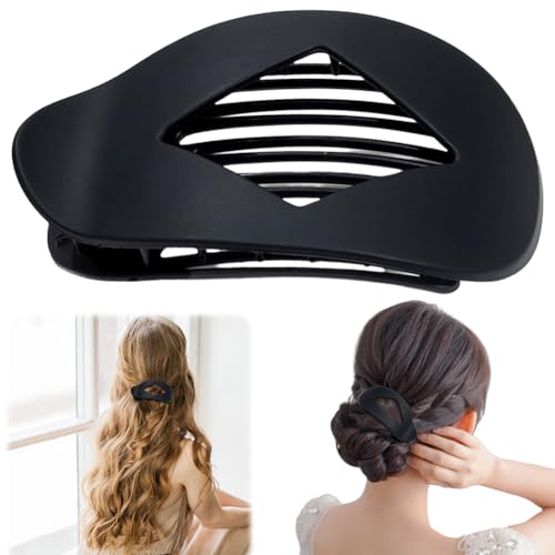 Flache Haarspange for Damen Französische flache Haarklammer Flach Flat Claw Clip Einfache Elegante Entenschnabel Haarspange Rutschfestes Bonbonfarbene Flach Hair Clip von Junerain