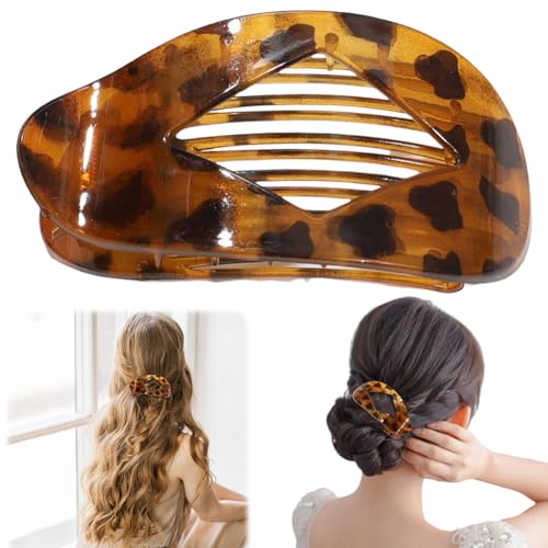 Flache Haarspange for Damen Französische flache Haarklammer Flach Flat Claw Clip Einfache Elegante Entenschnabel Haarspange Rutschfestes Bonbonfarbene Flach Hair Clip von Junerain