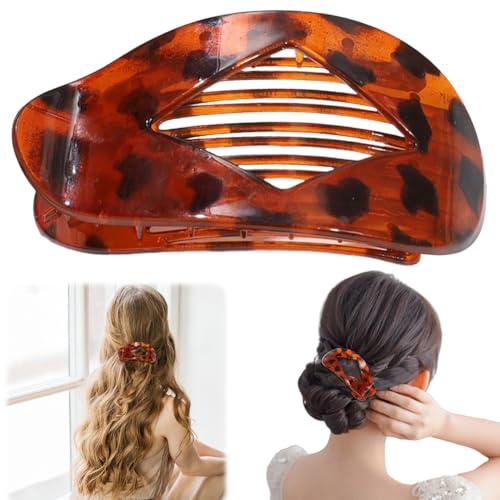 Flache Haarspange for Damen Französische flache Haarklammer Flach Flat Claw Clip Einfache Elegante Entenschnabel Haarspange Rutschfestes Bonbonfarbene Flach Hair Clip von Junerain