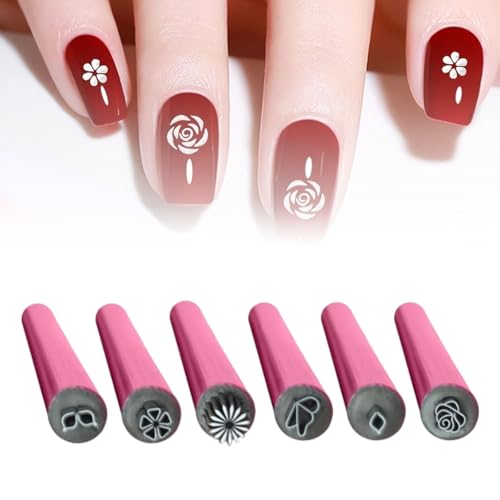 Junerain NailArt Stempel Stift 6 Stück NailArt Pen Set, Nagelstift Nagelstempel Set, Handgemachte NailArt Doodle Tüpfelung Tools for Anfänger/Professionelle Nagelmalerei Werkzeuge von Junerain