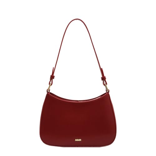 Junerain Rote Umhängetasche for Damen, Y2K-Halbmond-Hobo-Tasche, kleine Tragetasche, Damen-Umhängetaschen aus veganem Leder, Retro-rote Y2K-Unterarmtasche, Herbst-Modetasche von Junerain