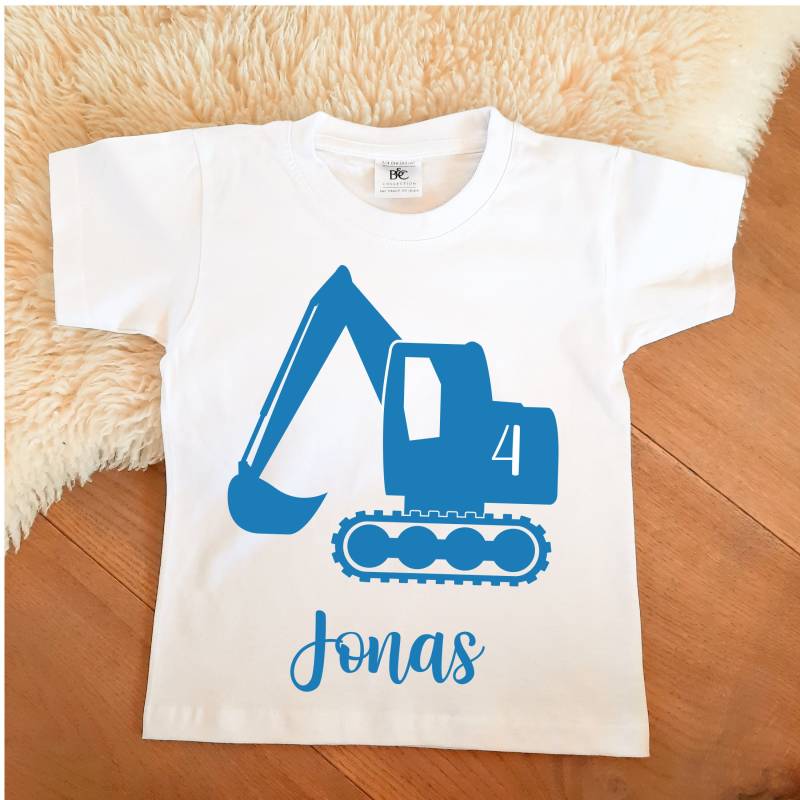 Geburtstags Tshirt Kinder Trecker I Bagger Personalisierbar von JunessaHandmade