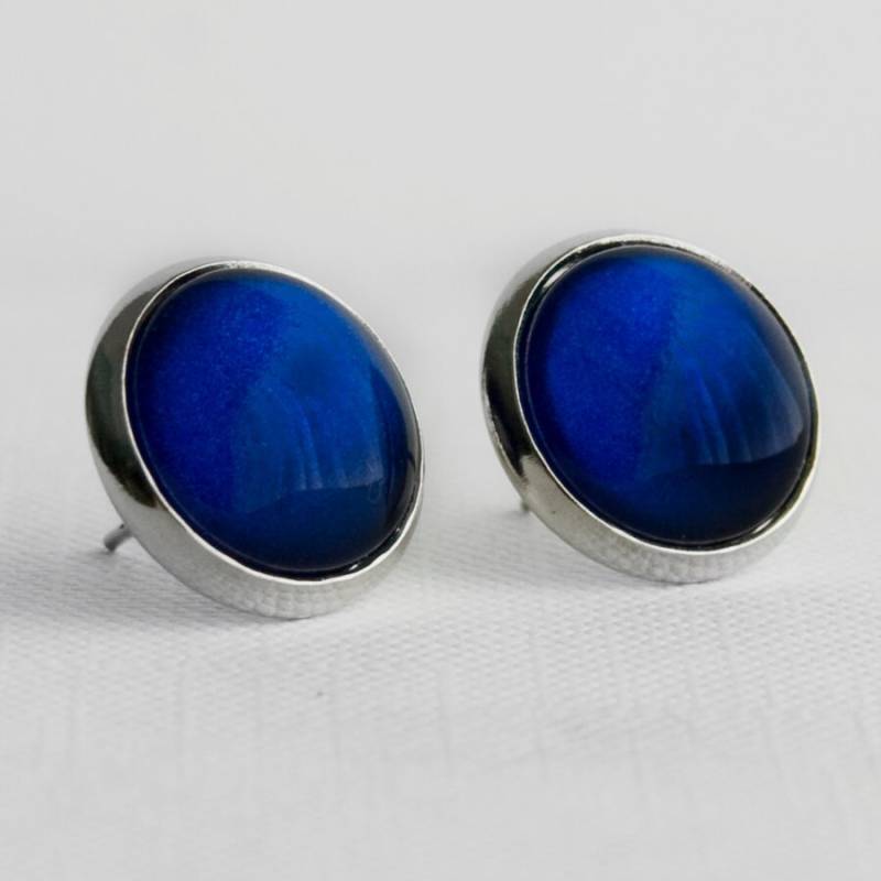 Königsblaue Ohrstecker in Silber - Dunkelblaue Ohrstecker, Ohrringe, Handgemachte Fake Plugs, Runde Königsblaue Ohrstecker in Silber - Dunkelblaue Ohrstecker, Ohrringe, Handgemachte Fake Plugs, Runde von JunestoneMarket