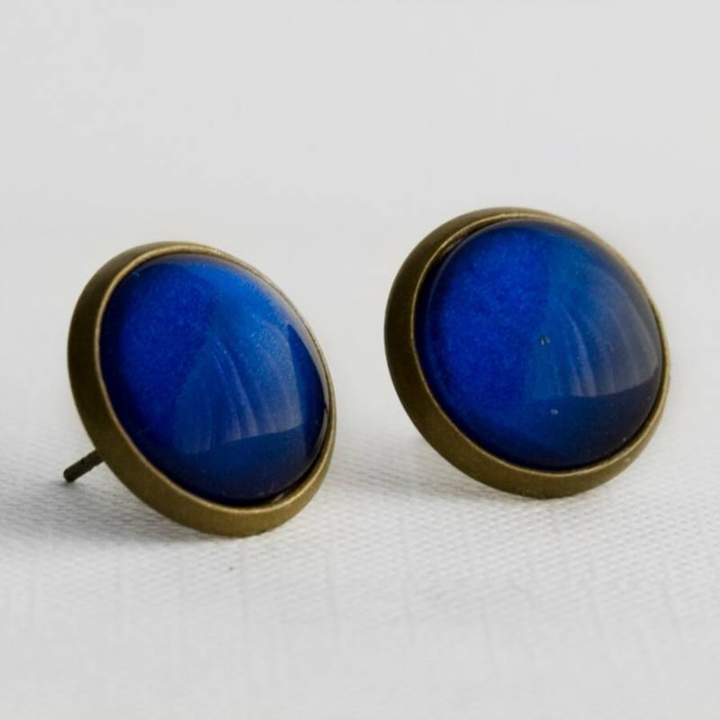 Royal Blue Post Ohrringe in Antike Bronze - Navy Blau Ohrstecker Royal Blue Post Ohrringe in Antike Bronze - Navy Blau Ohrstecker von JunestoneMarket
