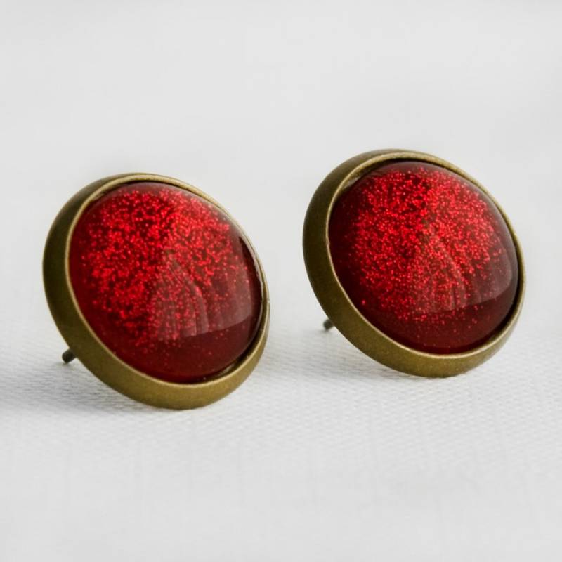Rubin Hausschuhe Ohrstecker in Antike Bronze, Rote Glitzer Glitzernde Dorothy Ohrringe, Ohrstecker, Weihnachtsohrstecker Rubin Hausschuhe Ohrstecker in Antike Bronze, Rote Glitzer Glitzernde Dorothy Ohrringe, Ohrstecker, Weihnachtsohrstecker von JunestoneMarket