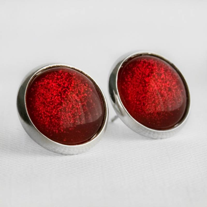 Rubin Hausschuhe Ohrstecker in Silber, Rote Glitzer Glitzernde Dorothy Ohrringe, Ohrstecker, Weihnachtsohrringe Rubin Hausschuhe Ohrstecker in Silber, Rote Glitzer Glitzernde Dorothy Ohrringe, Ohrstecker, Weihnachtsohrringe von JunestoneMarket