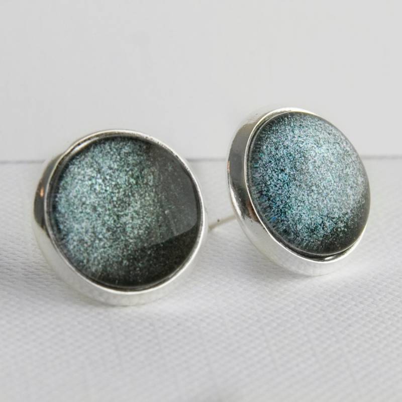 stormy Days Post Ohrringe in Silber - Grau Schimmer Ohrstecker, Gewitterwolken, Graue Glitter Ohrstecker stormy Days Post Ohrringe in Silber - Grau Schimmer Ohrstecker, Gewitterwolken, Graue Glitter Ohrstecker von JunestoneMarket