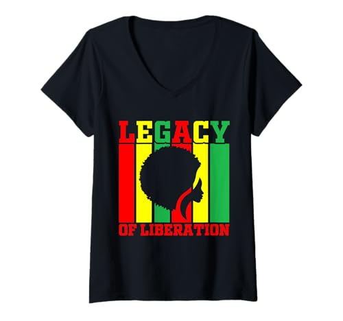 Damen Legacy of Liberation T-Shirt mit V-Ausschnitt Damen Legacy of Liberation T-Shirt mit V-Ausschnitt von Juneteenth 1865 Black History June 19 Gifts