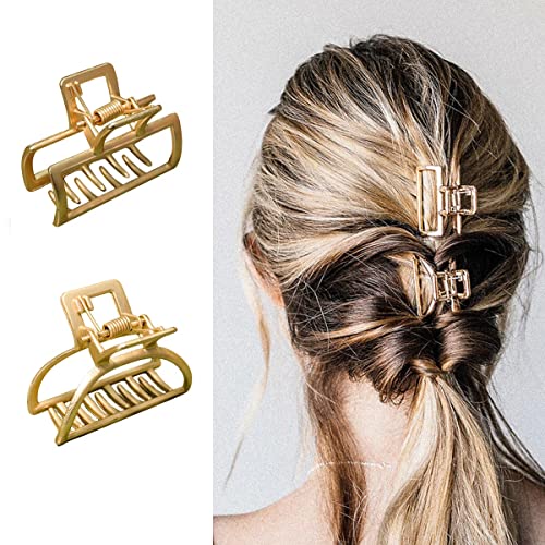 Juneyemo 2 Stück Mini-Haarspangen Gold Metall Haarklammern Haarspangen für dünnes Haar rutschfeste Haarstyling-Clips Haarschmuck für Frauen und Mädchen (A) von Juneyemo