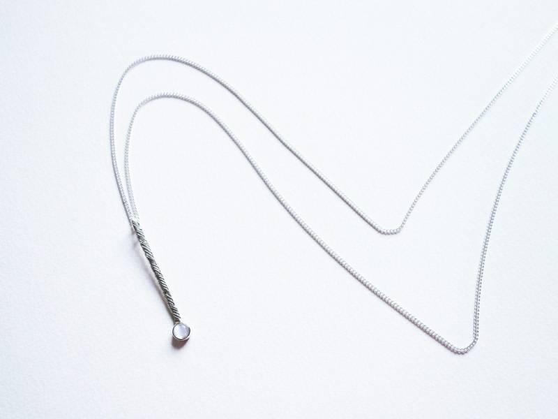 Geschmiedete Sterling Silber Mondstein Halskette - Moderner Handgemachter Schmuck Geschmiedete Sterling Silber Mondstein Halskette - Moderner Handgemachter Schmuck von JungSunJewellery
