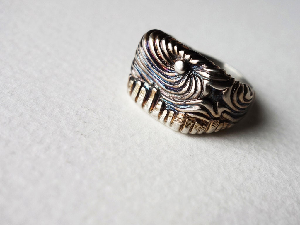 Handgefertigte Sterling Silber Stadtansicht Ring Handgefertigte Sterling Silber Stadtansicht Ring von JungSunJewellery
