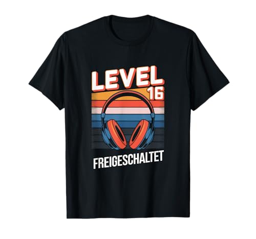 Level 16 Freigeschaltet - 16. Geburtstag Mädchen T-Shirt Level 16 Freigeschaltet - 16. Geburtstag Mädchen T-Shirt von Junge 16 Jahre Lustig Motiv Teenager Party