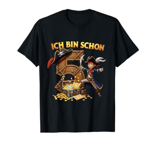 5th Birthday Pirate Decoration 5 Years Boy Outfit Pirate T-Shirt 5th Birthday Pirate Decoration 5 Years Boy Outfit Pirate T-Shirt von Junge 5 Jahre Pirat Piraten Party Geburtstag Tee