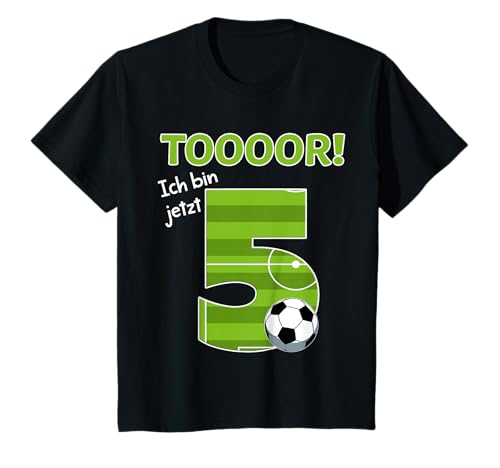 Kinder 5. Geburtstag Fußball Deutschland - 5 Jahre Junge T-Shirt von Junge 5. Geburtstag Fußball - 5 Jahre Alt T-Shirt