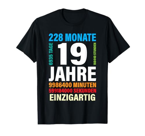 19. Geburtstag Junge Mädchen Geschenk Endlich 19 Jahre T-Shirt von Junge Mädchen 19. Geburtstag Geschenke Endlich 19