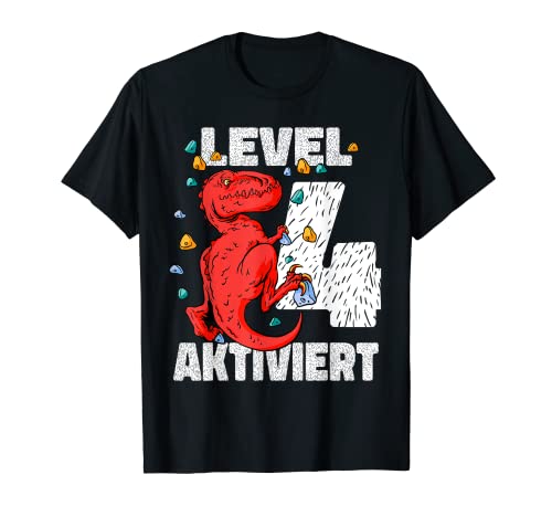 4. Geburtstag 4 Jahre alt, Dino Klettern Bouldern Kinder T-Shirt 4. Geburtstag 4 Jahre alt, Dino Klettern Bouldern Kinder T-Shirt von Junge Mädchen Bouldern Dinosaurier T-Rex Klettern