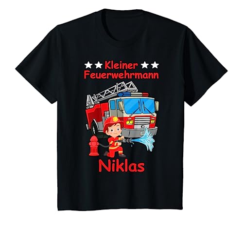 Kinder Feuerwehr Feuerwehrauto Kleiner Feuerwehrmann Niklas T-Shirt Kinder Feuerwehr Feuerwehrauto Kleiner Feuerwehrmann Niklas T-Shirt von Junge Personalisierte Feuerwehr Designs für Niklas