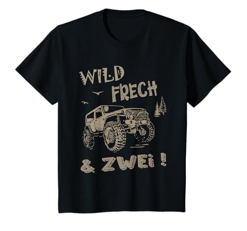 Geländewagen - Wild frech und Zwei - Offroad 4x4 Jungen T-Shirt von Junge ferngesteuert RC Auto Geburtstagsshirt
